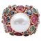 Ring in 14K Rose Gold with South-Sea Pearl Emeralds Sapphires Rubies and Diamonds 1