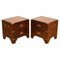 Kennedy Military Campaign Leather Top Side Tables by Kennedy for Harrods, 1960s, Set of 2 1