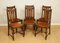 Antique Carved Oak Dining Chairs with Bobbin Turned Legs, 1920s, Set of 6 3