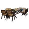 056 Capitol Complex Dining Set by Pierre Jeanneret for Cassina, Set of 9 1