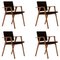 Wood and Fabric Luisa Chairs by Franco Albini for Cassina, Set of 4 1