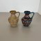 Vase en Poterie Fat Lava Op Art Multicolore par Bay Ceramics Germany, 1960s, Set de 2 2