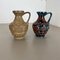Multi-Color Fat Lava Op Art Pottery Vase by Bay Ceramics Germany, 1960s, Set of 2 3