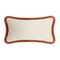 White Velvet With Brick Fringes Rectangle Happy Pillow from Lo Decor 1