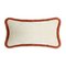White Velvet With Brick Fringes Rectangle Happy Pillow from Lo Decor, Image 1
