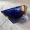 Blue & Yellow Sommerso Faceted Murano Glass Ashtray by Seguso, 1970s 12
