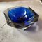Blue & Yellow Sommerso Faceted Murano Glass Ashtray by Seguso, 1970s 10