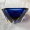 Blue & Yellow Sommerso Faceted Murano Glass Ashtray by Seguso, 1970s 3