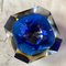 Blue & Yellow Sommerso Faceted Murano Glass Ashtray by Seguso, 1970s 9