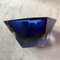 Blue & Yellow Sommerso Faceted Murano Glass Ashtray by Seguso, 1970s 6