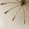 Large Midcentury Italian Brass Sunburst or Star Flush Mount 3