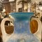 Vase en Verre de Murano Scavo Bleu et Blanc, 1960s 3