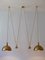Double Solid Brass Counterweight Pendant Lamp by Florian Schulz, 1960s 2