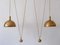 Double Solid Brass Counterweight Pendant Lamp by Florian Schulz, 1960s 17