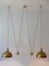 Double Solid Brass Counterweight Pendant Lamp by Florian Schulz, 1960s, Image 6