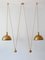 Double Solid Brass Counterweight Pendant Lamp by Florian Schulz, 1960s 16