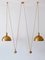 Double Solid Brass Counterweight Pendant Lamp by Florian Schulz, 1960s, Image 15