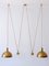 Double Solid Brass Counterweight Pendant Lamp by Florian Schulz, 1960s 5