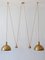 Double Solid Brass Counterweight Pendant Lamp by Florian Schulz, 1960s 7