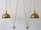 Double Solid Brass Counterweight Pendant Lamp by Florian Schulz, 1960s 18