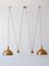 Double Solid Brass Counterweight Pendant Lamp by Florian Schulz, 1960s 1