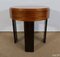 Small Round Art Deco Mahogany and Beech Side Table, 1940s 11