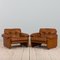 Tan Brown Aniline Leather Coronado Set Armchairs by Tobia Scarpa for C&b Italia, 1960s, Set of 2 1