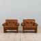 Tan Brown Aniline Leather Coronado Set Armchairs by Tobia Scarpa for C&b Italia, 1960s, Set of 2 2