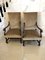 Large Antique French Victorian Walnut Armchairs, Set of 2 1