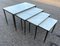 Mid-Century Marble and Brass Stacking tables, Set of 4 2