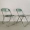 Light Blue Folding Chairs by Giancarlo Piretti for Anonima Castelli, 1970s, Set of 4 1