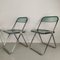 Light Blue Folding Chairs by Giancarlo Piretti for Anonima Castelli, 1970s, Set of 4 4