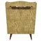 Midcentury Console in Gilded Brass & Plasticized Fabric by Brugnoli Mobili Cantù 1
