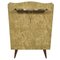 Midcentury Console in Gilded Brass & Plasticized Fabric by Brugnoli Mobili Cantù, Image 1