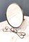 Specchio da toeletta vintage con cornice in ottone, Immagine 1