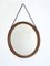 Round Pine Scandinavian Mirror. 1960s 5