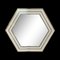 White Lacquer and Gold Hexagonal Mirror Attributed to Jean Claude Mahey, 1970s, Image 6