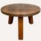 Brutalist Dutch Solid Oak Round Coffee Table, 1960s, Image 1