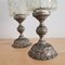 Ornate Silver Brass & Cut Glass Torch Bedside Lamps, 1950s, Set of 2 6