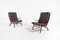 2 Scandinavian High Back Lounge Chairs & Stool from Kleppe, Set of 3 2