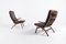 2 Scandinavian High Back Lounge Chairs & Stool from Kleppe, Set of 3, Image 5