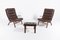 2 Scandinavian High Back Lounge Chairs & Stool from Kleppe, Set of 3 1