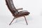2 Scandinavian High Back Lounge Chairs & Stool from Kleppe, Set of 3, Image 7