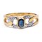 Vintage 18k Gold Diamond and Sapphire Ring, 1980s 1