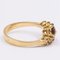 Vintage 18k Yellow Gold Ring with Diamonds and Pear Cut Rubies, 1970s 3