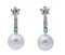 Boucles d'Oreilles en Or Blanc 18 Carats avec Perles des Mers du Sud, Set de 2 3