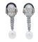 14 Karat White Gold with Diamonds Emeralds Pearls & Onyx Dangle Earrings, Set of 2 3