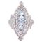 Anello acquamarina in oro rosa 14 carati, argento e diamanti, Immagine 1