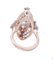 Aquamarine 14 Karat Rose Gold, Silver & Diamonds Ring, Image 3