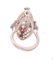 Bague Aquamarine en Or Rose 14 Carat, Argent et Diamants 3